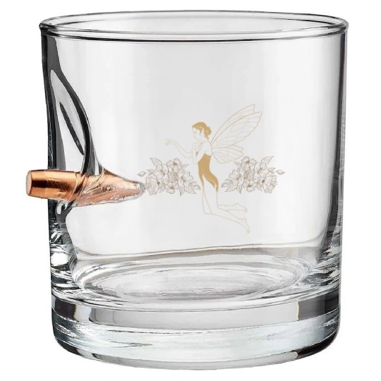 Fairy Bullet Whiskey Glasses, Fairycore Floral Fairy Grunge Bullet Whiskey Glasses,