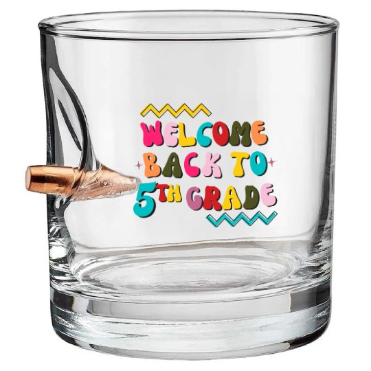 Groovy 5th Grade Teacher Back to School Bullet Whiskey Glasses