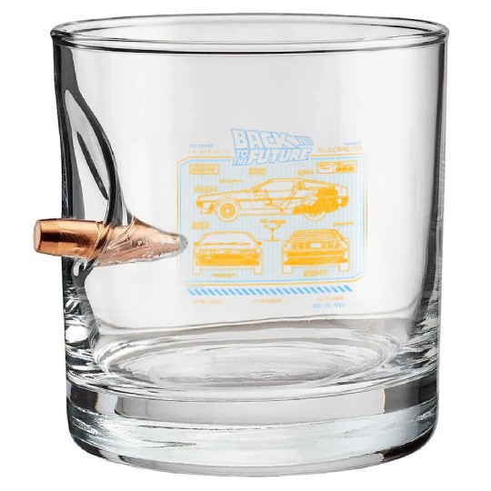 Back To The Future 35Th Anniversary Delorean Bullet Whiskey Glasses