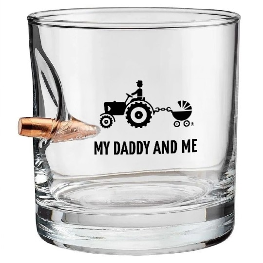 My Daddy And Me (Tractor & Stroller / Buggy / B) Bullet Whiskey Glasses
