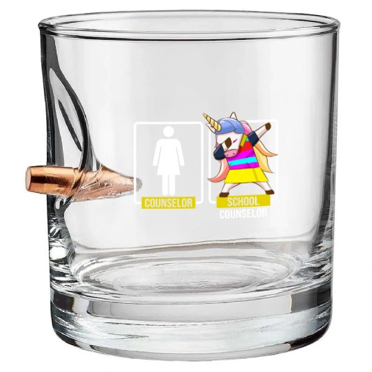 Funny School Counselor Appreciation Back To School Bullet Whiskey Glasses