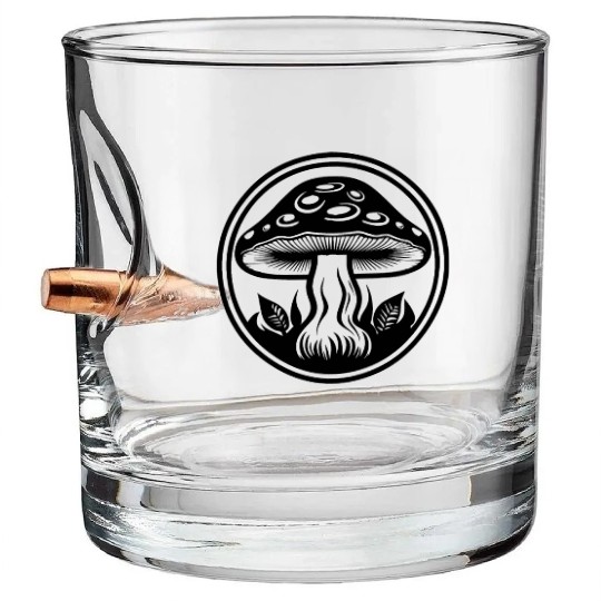 Mushroom Picker Fungi Forest Bullet Whiskey Glasses