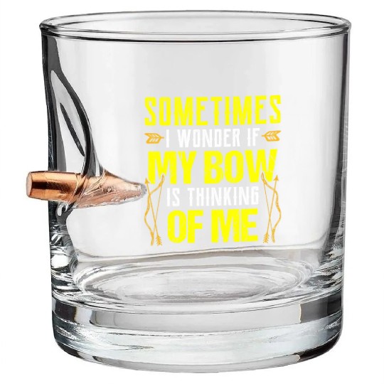 I wonder if my bow is thinking of me summer yellow Bullet Whiskey Glasses