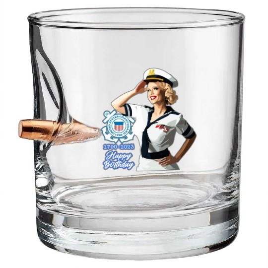 U.S. Coast Guard 233rd Birthday Bullet Whiskey Glasses