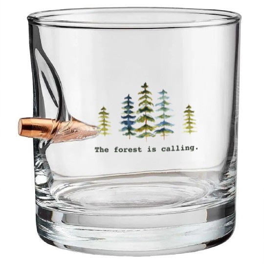 The Forest Is Calling Nature Lovers Bullet Whiskey Glasses