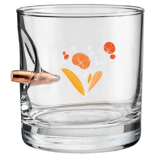 Wildflowers Flowers Nature Bouquet White Bullet Whiskey Glasses