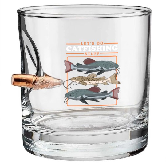 Catfishing Stuff Catfish Fishing Angler Bullet Whiskey Glasses