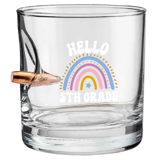 Hello 5th grade, back to school Bullet Whiskey Glasses