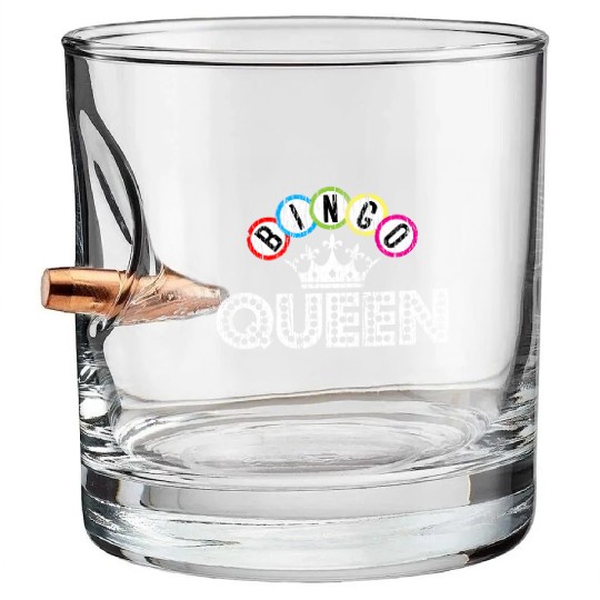 Bingo Casino Night Crown Bingo Queen Bullet Whiskey Glasses