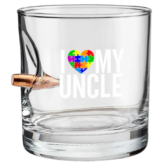 I Love my Uncle Bullet Whiskey Glasses