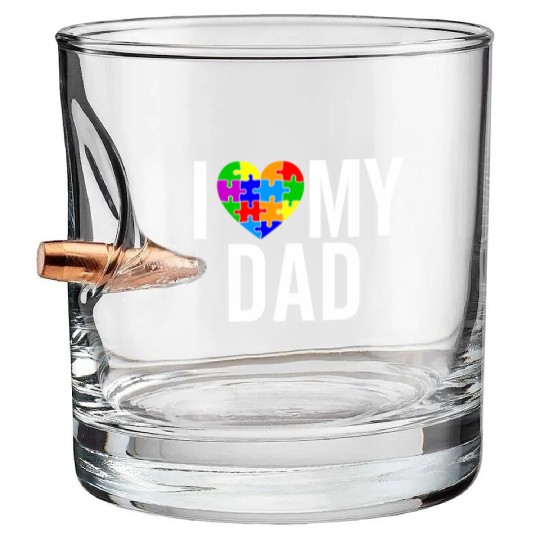 I Love My DAD Bullet Whiskey Glasses