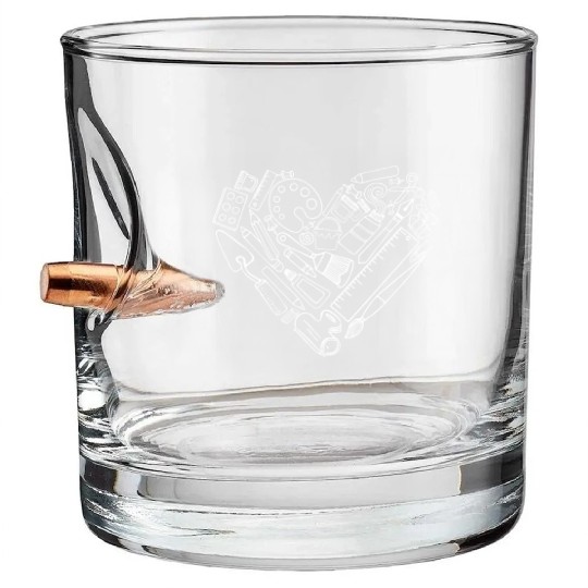 Art Teacher Heart Shape Teacher Apparel Bullet Whiskey Glasses Gift