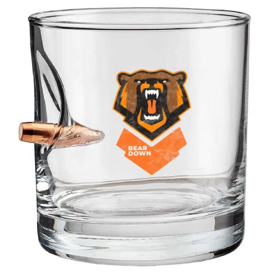 Fierce Modern Bear Down Party Tailgate Sunday Bullet Whiskey Glasses
