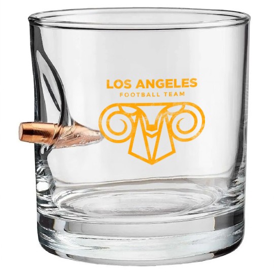 Cool Modern Rams Logo Los Angeles Sunday Football Bullet Whiskey Glasses