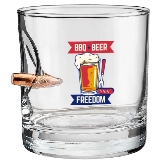 Bbq Beer Freedom Beer Lover Bullet Whiskey Glasses