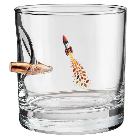 Autumn rocket - leaf-driven flight Bullet Whiskey Glasses