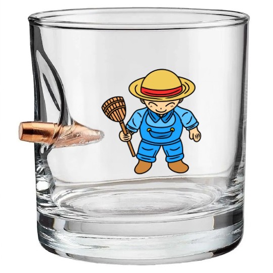 Cute Chibi Farmer Boy Bullet Whiskey Glasses