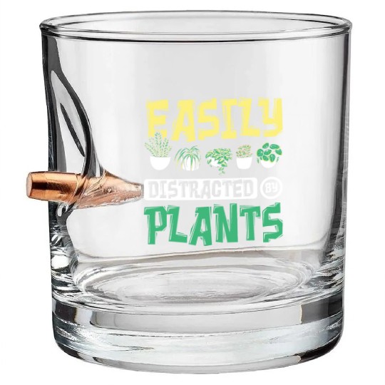 Easily distracted by plants Botanist Bullet Whiskey Glasses