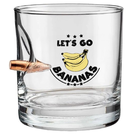 Vintage Funny Banana Let Us Go Banana Bullet Whiskey Glasses