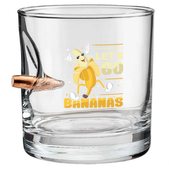 Happy Funny Banana Meme Let Us Go Banana Bullet Whiskey Glasses