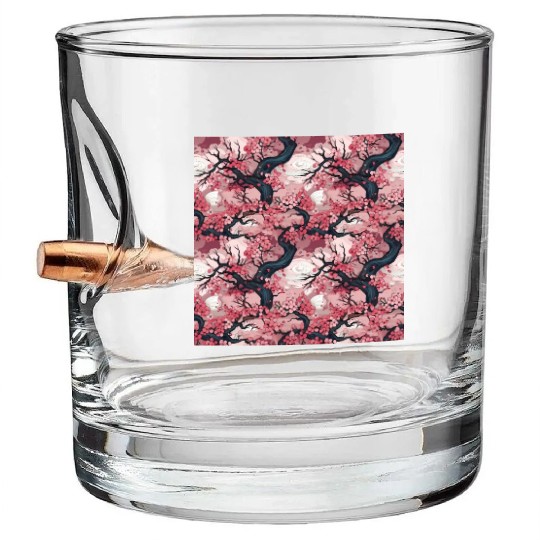 Anime Euphoria: Fantasy Cherry Blossom Dreamscape Bullet Whiskey Glasses