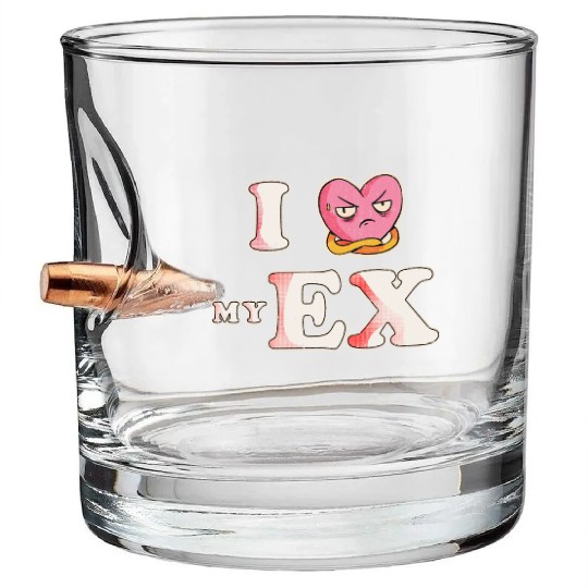 Funny I Heart My Ex GF I Love My Ex Girlfriend Bullet Whiskey Glasses