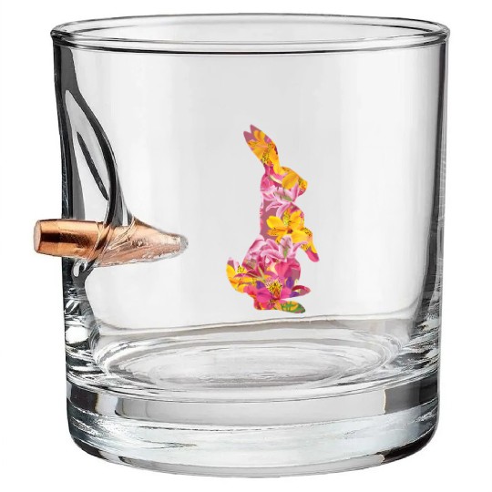 Happy Easter Rabbit Bunny Ears Eggs Hunter Bullet Whiskey Glasses