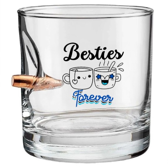 Besties , Friendship Day Gift, Tea Lover Friends Bullet Whiskey Glasses