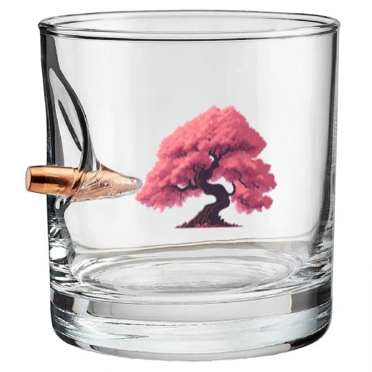 Sakura Tree in full bloom Bullet Whiskey Glasses