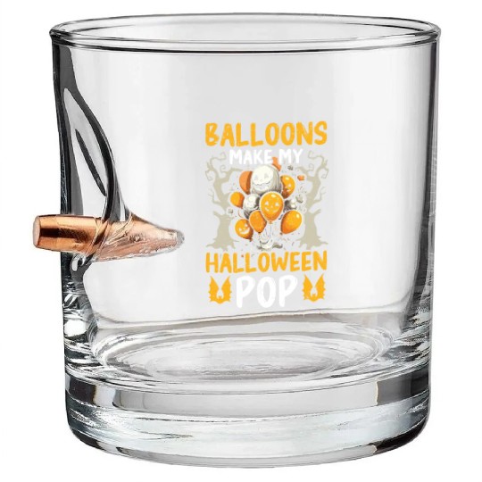 Balloon Halloween Trick Or Treat Spooky Boo Ghost Bullet Whiskey Glasses