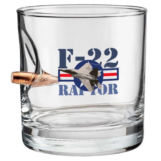 F 22 Raptor USAF Bullet Whiskey Glasses