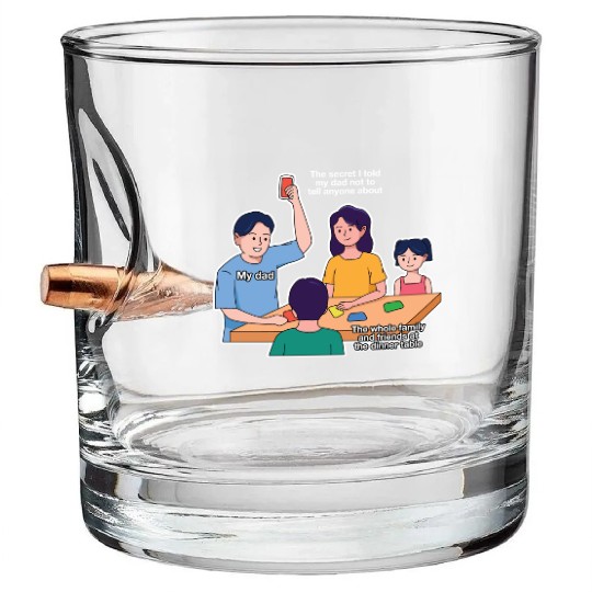 Father’s Day Secret Design Bullet Whiskey Glasses