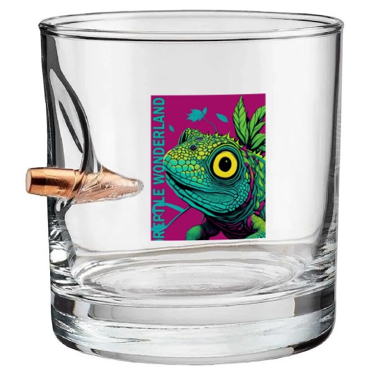 Psychedelic Reptile Wonderland Retro Designs 7 Bullet Whiskey Glasses