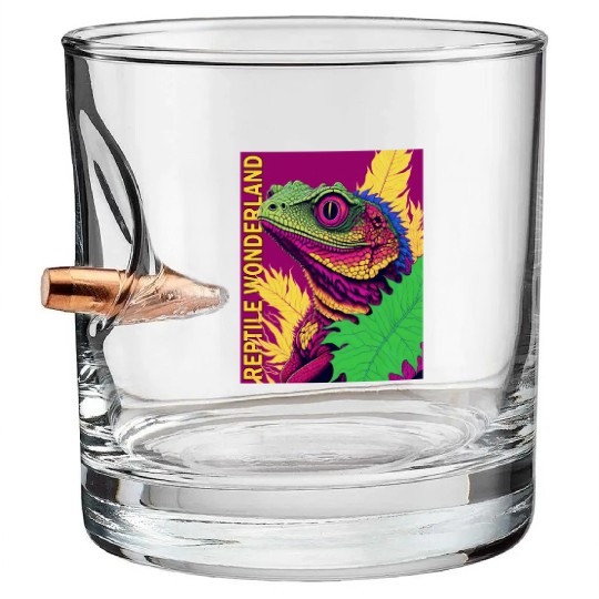 Psychedelic Reptile Wonderland Retro Designs 5 Bullet Whiskey Glasses