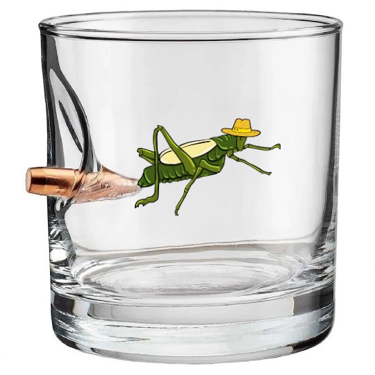 Grasshopper Insect Bug Lover Green Nature Locusts Bullet Whiskey Glasses