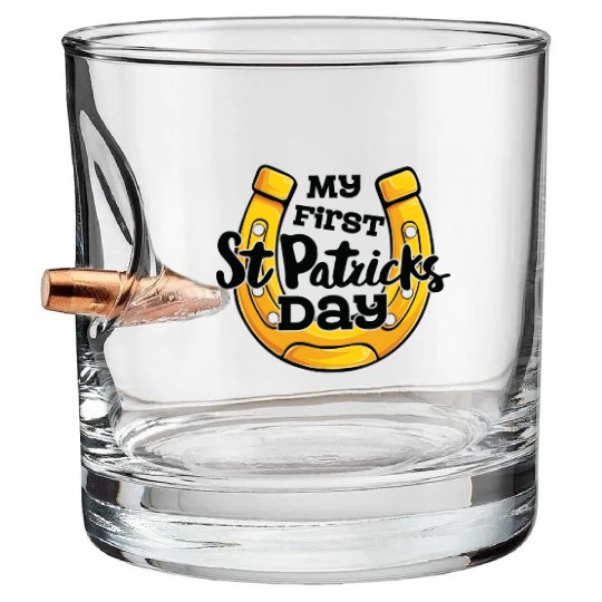 My First Saint Patricks Day Horseshoe Bullet Whiskey Glasses