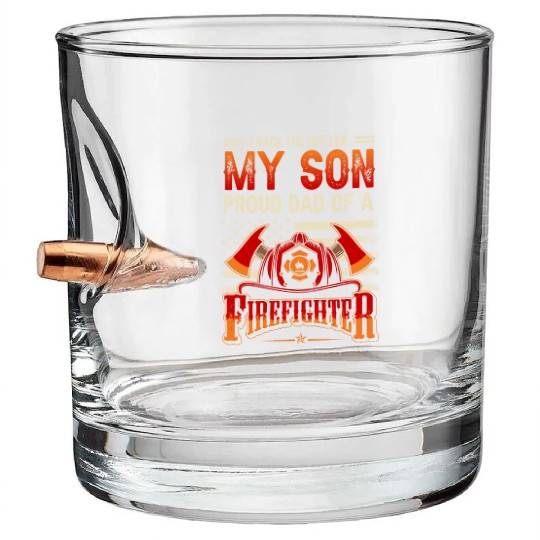 I Back The Red For My Son Proud Dad Of A Bullet Whiskey Glasses