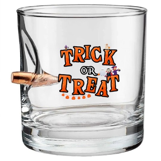 Trick or Treat kids,ghost,witch and vampire ,cat Bullet Whiskey Glasses