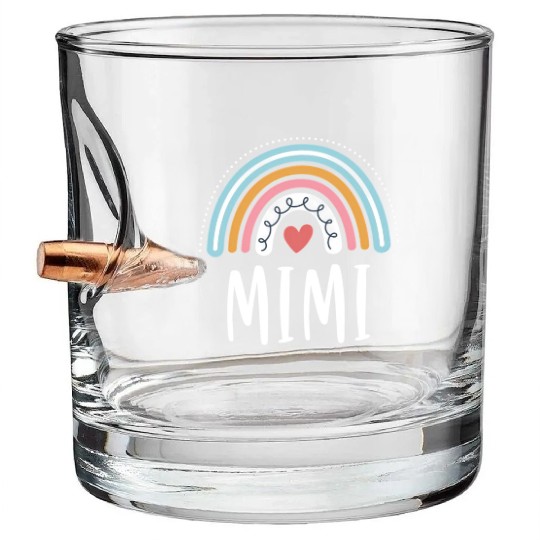 Mimi For Grandma Family Rainbow Bullet Whiskey Glasses