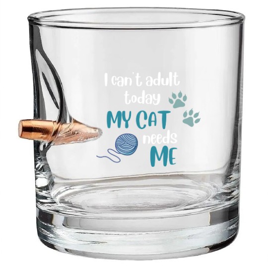 Cat Meme Funny Bullet Whiskey Glasses