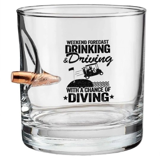 Drinking Driving Diving Beer Golf Cart Funny Bullet Whiskey Glasses
