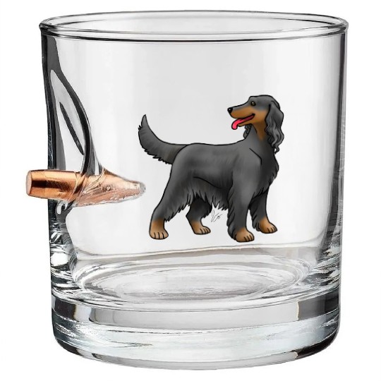 Dog Irish Setter Black And Tan Bullet Whiskey Glasses