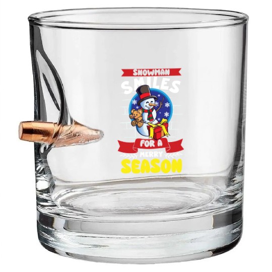 Funny Snowman Season Winter Christmas Snowman Joy Bullet Whiskey Glasses