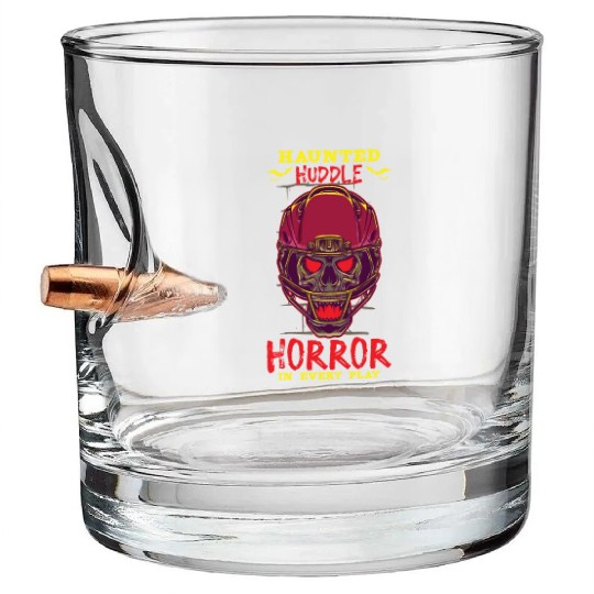 Funny Horror Football Fan Horror Obsessed Horror Bullet Whiskey Glasses