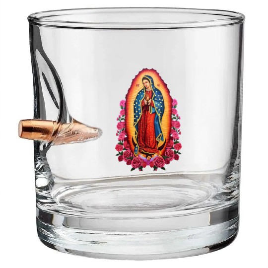 Virgin Mary Lady of Guadalupe Virgen De Guadalupe Bullet Whiskey Glasses