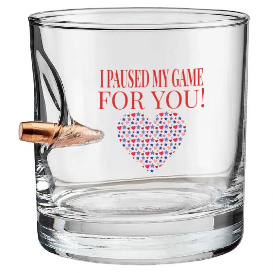 Video Game I Paused My Game For You Gaming Bullet Whiskey Glasses
