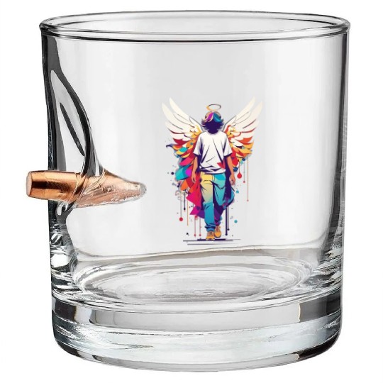 Angel with no face Bullet Whiskey Glasses