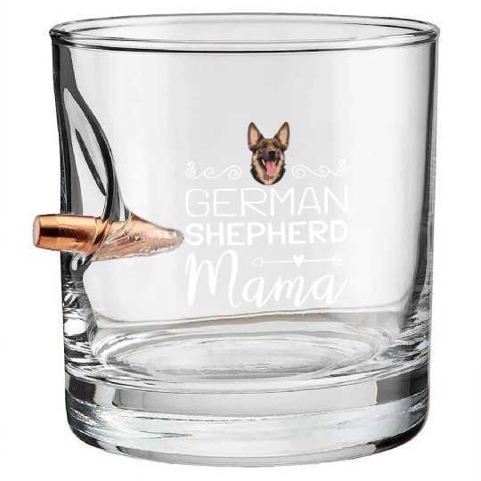 German Shepherd Mama Bullet Whiskey Glasses