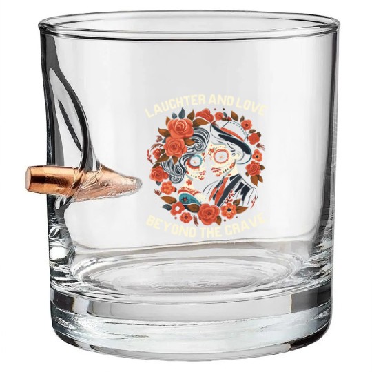 Dia De Los Muertos Sugar Skull Mexican Holiday Bullet Whiskey Glasses