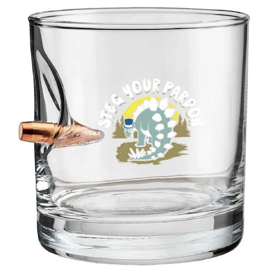 Dinosaur T For Stegosaurus Bullet Whiskey Glasses